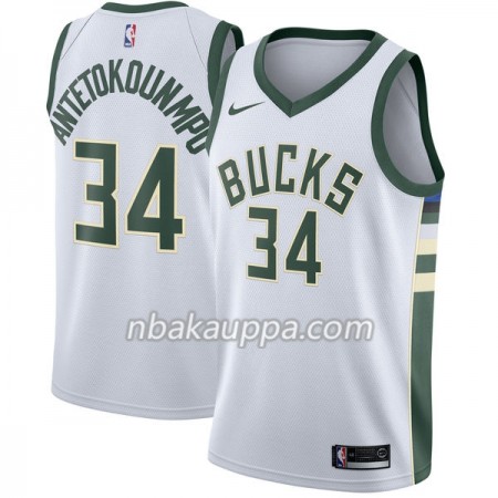 Milwaukee Bucks Giannis Antetokounm 34 Nike 2017-18 Valkoinen Pelipaidat Swingman - Miesten